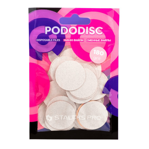 Змінні файли для педикюрного диска PODODISC STALEKS PRO L 180 грит (50 шт) / білі