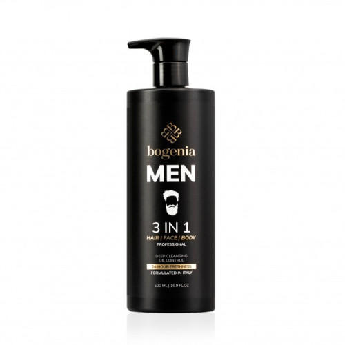 Засіб 3 в 1 для чоловіків Bogenia - Men 3 in 1 Hair Face Body Wash (BG450 №001), 500 мл