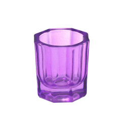 Glass cup for diluting henna, paint, monomer / purple