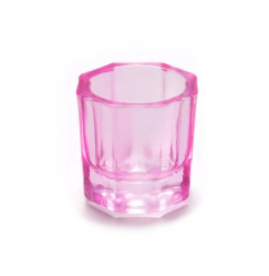 Glass cup for diluting henna, paint, monomer / pink