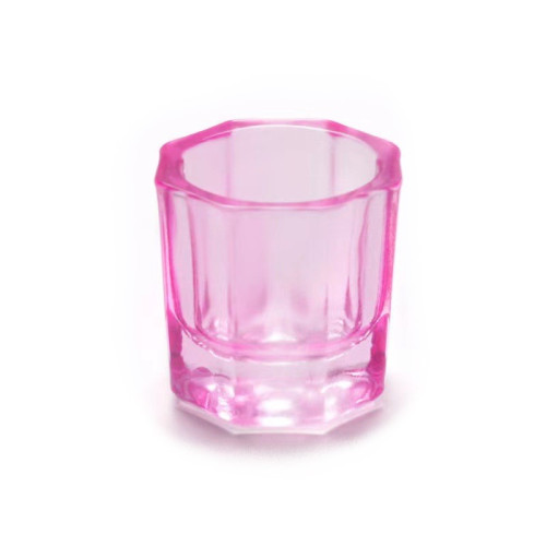 Glass cup for diluting henna, paint, monomer / pink