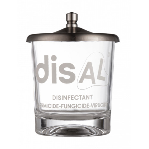 Szklany pojemnik do dezynfekcji narzędzi i akcesoriów disAL/mały, 230 ml