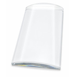 Glass palette for eyelash extensions, curved without markings