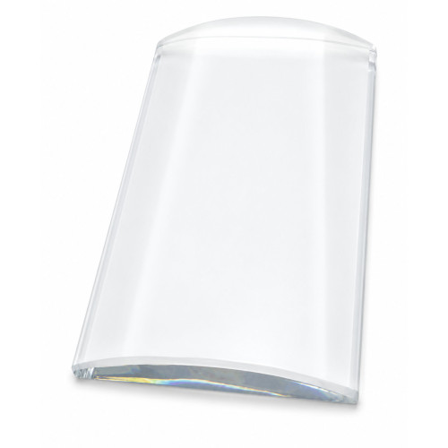 Glass palette for eyelash extensions, curved without markings