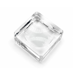 Glass palette, square with a groove