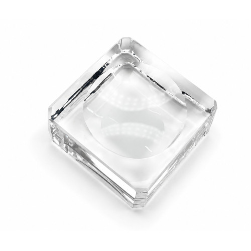 Glass palette, square with a groove