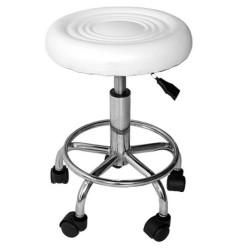 Backless chair on wheels / white