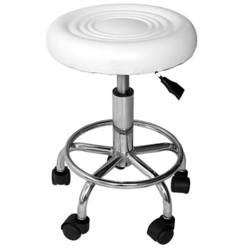 Backless chair on wheels / white