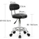 Chair-armchair with a back on wheels round - white