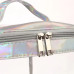 Large PVC cosmetic bag - transparent with white holography