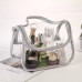 Large PVC cosmetic bag - transparent with white holography