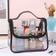Large PVC Cosmetic Bag - Transparent with Black