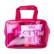 Сумка-косметичка розовая прозрачная ZOLA - Cosmetic Bag (31×20,5×12,5 cм)