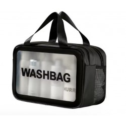 Washbag Cosmetic Bag - Black Rectangular