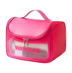 Cosmetic bag with Washbag logo / red