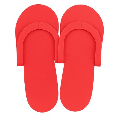 Disposable slippers, flip flops for pedicure - red (pair)