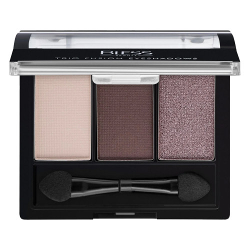 Тіні для повік компактні потрійні Bless Beauty - Trio Fusion Eyeshadows - 08