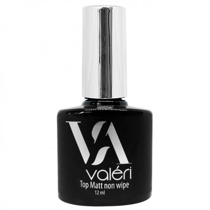 Top for gel polish matte without sticky layer VALERI / Top Matt Non Wipe, 12 ml