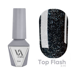 VALERI reflective no-wipe gel polish top coat - Top Flash, 6 ml
