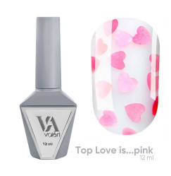 Top coat for gel polish VALERI - Top - Love is - PINK, 12 ml