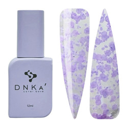 Transparent top with lilac flakes without sticky layer DNKa / Top Bubble, 12 ml