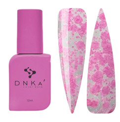 Топ прозрачный с розовыми хлопьями без липкого слоя DNKa / Top Sakura, 12 мл