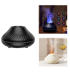 Air humidifier aroma diffuser with light on USB / Vulcan (flame effect) / black