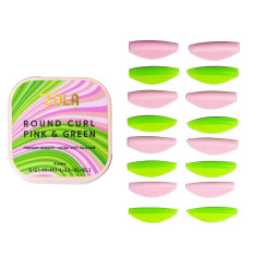 Zestaw wałków do laminacji rzęs ZOLA / Round Curl Pink & Green (8 par)