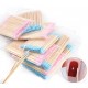 Ватні палички бамбукові, 100 шт (тонкі), 7 см – РОЖЕВІ