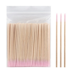 Bamboo cotton swabs, 100 pcs (thin), 7 cm - PINK
