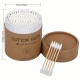 Cotton Buds Bamboo Cotton Swabs, 200 pcs. Cardboard Round Packaging - Yellow