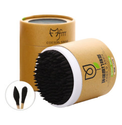 Sinwuas Bamboo Cotton Swabs, 200 pcs., cardboard packaging - black - DISCOUNT