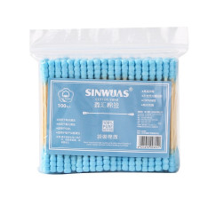 Bamboo cotton buds Sinwuas, 100 pcs/bag / blue