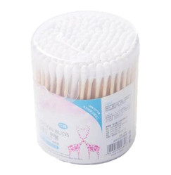 Bamboo cotton swabs in a plastic tube - round packaging, 200 pcs.