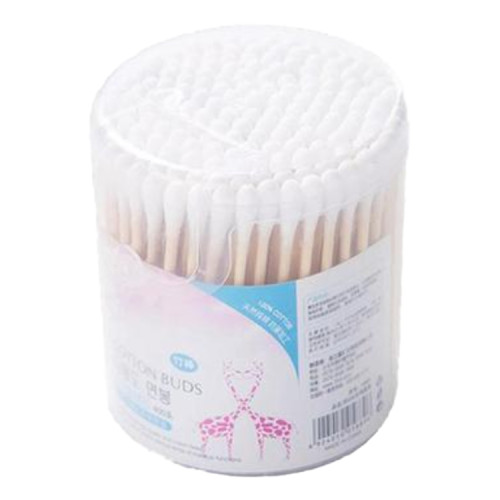 Bamboo cotton swabs in a plastic tube - round packaging, 200 pcs.