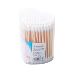 Bamboo cotton swabs in a plastic tube - heart-shaped packaging, 150 pcs.