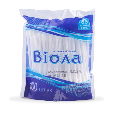 Ватные палочки "Віола", 100 шт в пакете