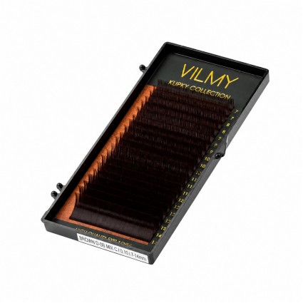 Вії для нарощування VILMY KLIPKY BROWN D-DB MIX L| 0.07 | 8-12 mm