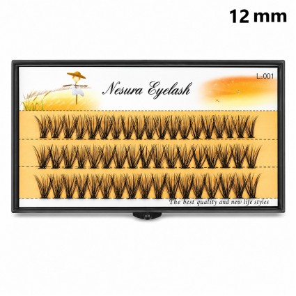 Ресницы пучковые Nesura 30D | 0,07 изгиб C | 12 мм
