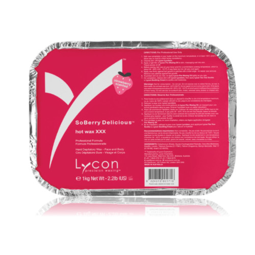 Воск горячий с ароматом клубники LYCON / SOBERRY DELICIOUS HOT WAX XXX, 1 кг
