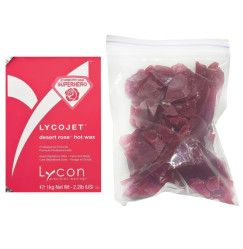 Gorący wosk z różą i rumiankiem LYCON LYCOJET / gorący wosk z róży pustynnej, 100 g (w woreczku)