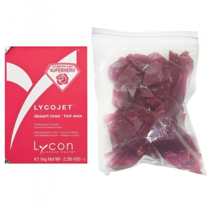 Hot wax with rose and chamomile LYCON LYCOJET / desert rose hot wax, 100 gr (in a bag)