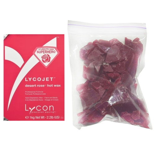 Віск гарячий з трояндою та ромашкою LYCON LYCOJET / desert rose hot wax, 100 гр (у пакеті)