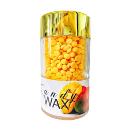 Wosk syntetyczny w granulkach z olejkami Permanent lash&brow / Candy Wax / MANGO / słoiczek, 110 g