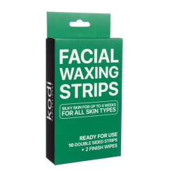 Воскові смужки для обличчя Kodi Facial waxing strips, 10 смужок (зелена коробка)