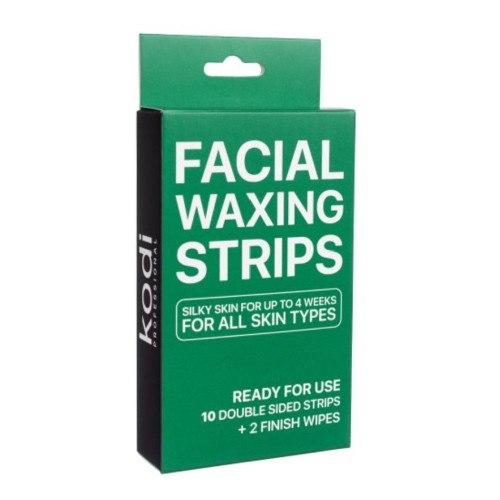 Восковые полоски для лица Kodi Facial waxing strips, 10 полосок (зеленая коробка)