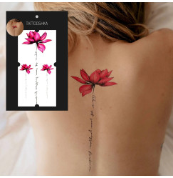 Временное тату Tattooshka "Цветные лотосы" / QC-656