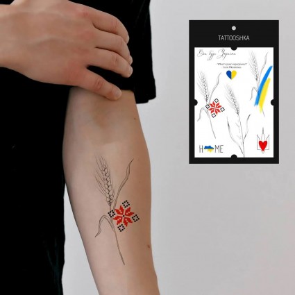 Temporary tattoo Tattooshka "Patriotic spikelets" / LB-133-2