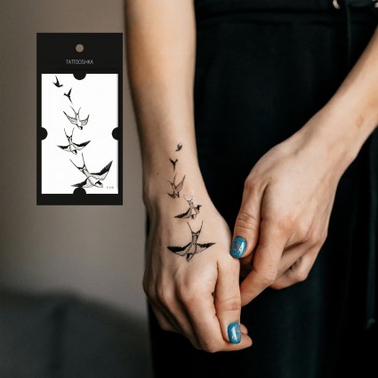 Temporary tattoo Tattooshka "Flight of a swallow" / T-118