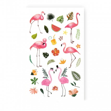 Temporary tattoo Tattooshka "Pink flamingos" / WS-A239